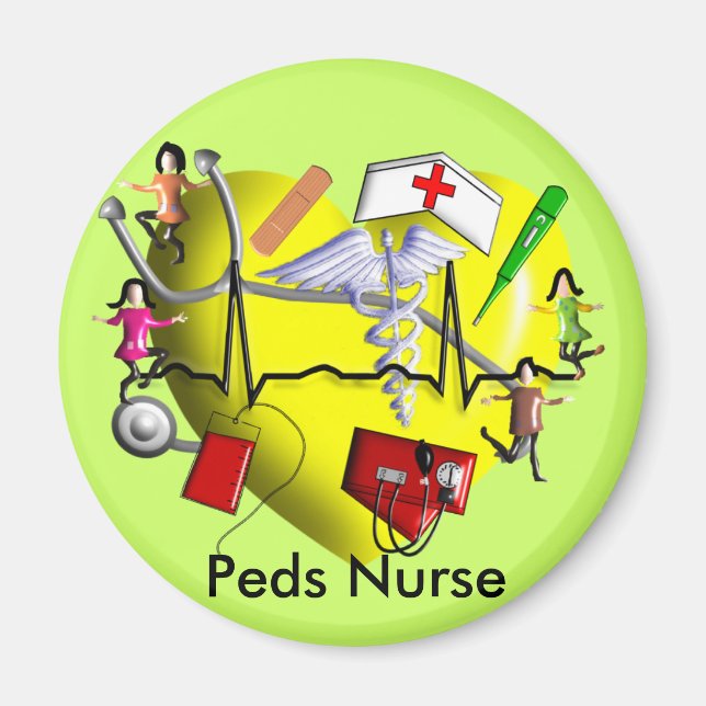 Peds Nurse Gifts-Adsible 3D Graphic ARt Magnet (Framsidan)