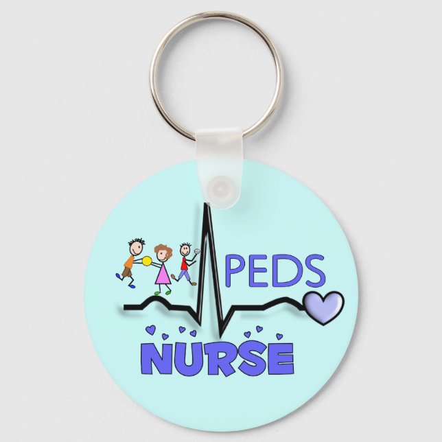 PEDS NURSE QRS Design T-Shirts & Gifts Nyckelring (Framsida)