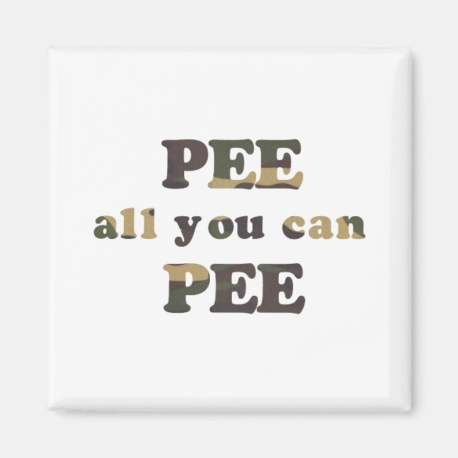 Pee all du kan packa baby t-shirt magnet (Framsidan)