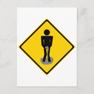 Pee Byxor Road Sign Vykort