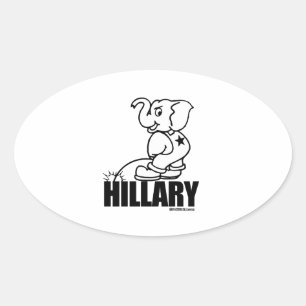 Pee on Hillary Ovalt Klistermärke