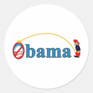 Pee on Obama Runt Klistermärke
