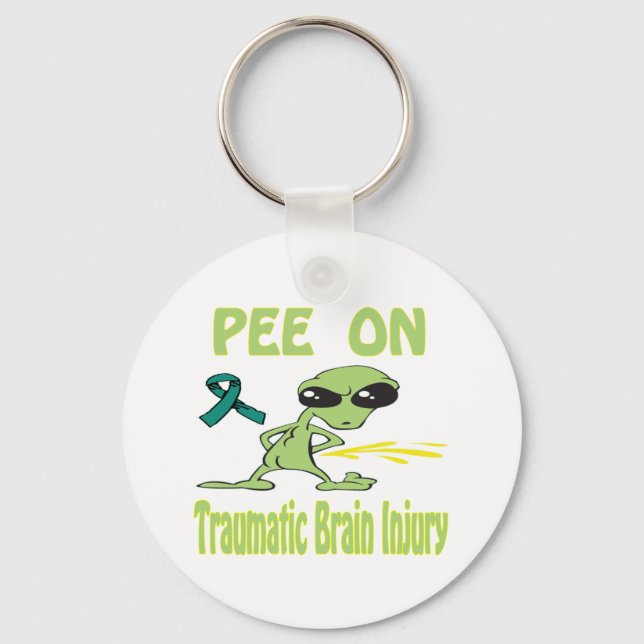 Pee on Traumatic Brain Injury Keychain Nyckelring (Framsida)