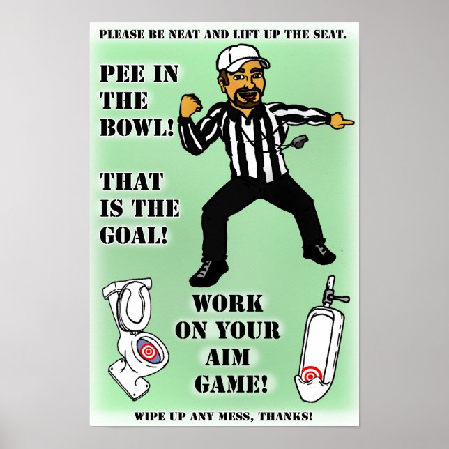 Pee på sätet poster inte för manar pojkar (Framsidan)