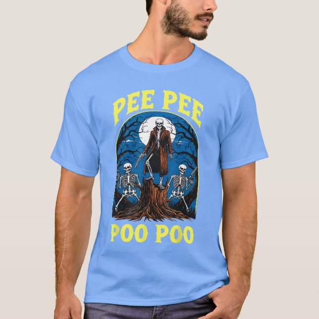 Pee Pee Poo Poo Förbannad Gen Z-Meme Rollig Skelet T Shirt (Framsida)
