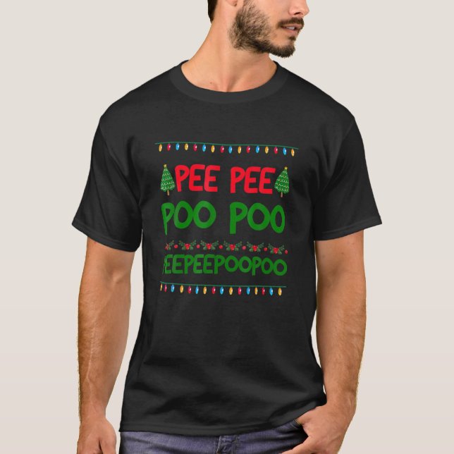 Pee Pee Poo Ugly jul Sweater Funny T Shi Shirt (Framsida)