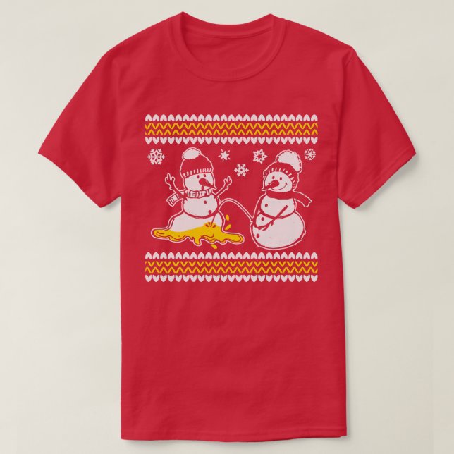 Pee Pee Snögubbe T Shirt (Design framsida)