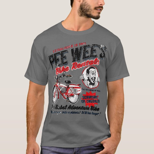 Pee Wee Herman Bike Rentals T Shirt (Framsida)