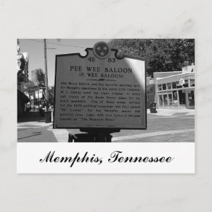 Pee Wee Saloon Historical Marker Memphis Tennessee Vykort