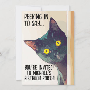 PEECK BLACK CAT FÖDELSEDAGSFEST INBJUDAN