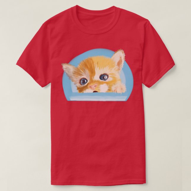 Peek a a Boo Cute Little Kitten art T Shirt (Design framsida)
