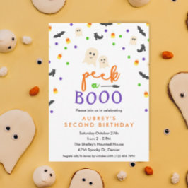 Peek a a Booo Cute Birthday Party Inbjudningar