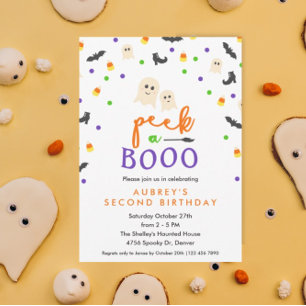 Peek a a Booo Cute Birthday Party Inbjudningar