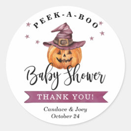 Peek-a-Boo Baby Shower Sticker Runt Klistermärke