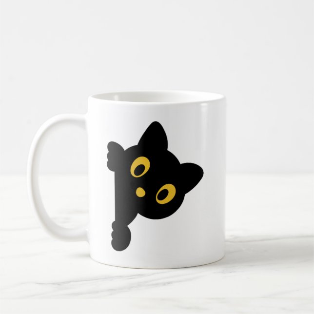 Peek-a-boo -Black Cat Kaffemugg (Vänster)
