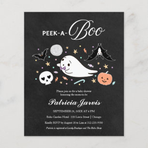 Peek-A-Boo Budget Halloween Baby Shower-inbjudan