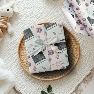 "Peek-A-Boo"-Gender för att visa ultraljudsbabysko Presentpapper