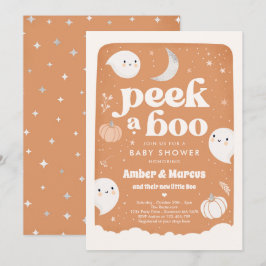 Peek A Boo Gender Neutral Ghost Baby Shower Invita Inbjudningar