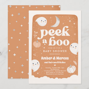 Peek A Boo Gender Neutral Ghost Baby Shower Invita Inbjudningar