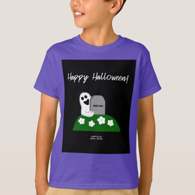 Peek A Boo Ghost Boys Lila T Shirt (Framsida)