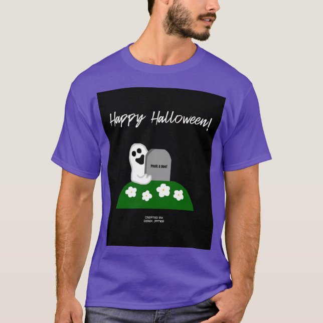 Peek A Boo Ghost Manar Lila T Shirt (Framsida)