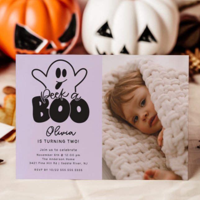 Peek A Boo Ghost Photo Birthday Inbjudningar (Skapare uppladdad)