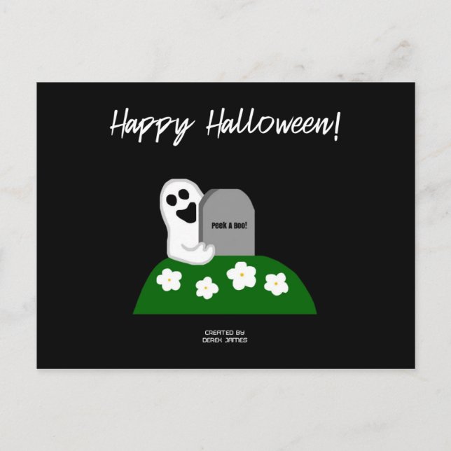 Peek A Boo Ghost vykort (Framsida)