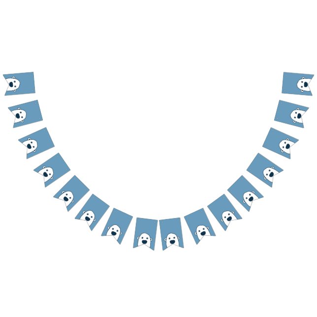 Peek-a-boo Gömmande Polar Bear Party Banner Vimplar (Alla)