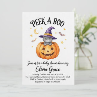 "Peek A Boo" Halloween-bebisdusche-inbjudan  Inbjudningar