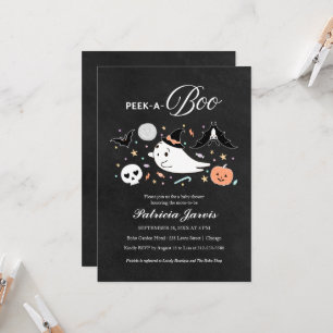 Peek-A-Boo Halloween-flicka Baby Shower-inbjudan Inbjudningar