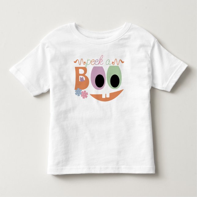 Peek-a-Boo Halloween Jack-o-lantern T Shirt (Framsida)