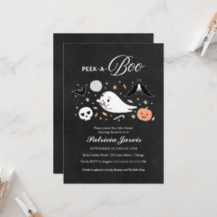 Peek-A-Boo Halloween pojke baby shower inbjudan