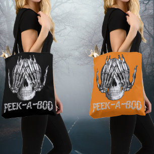 Peek A Boo Halloween Spooky Horror Skull Tygkasse