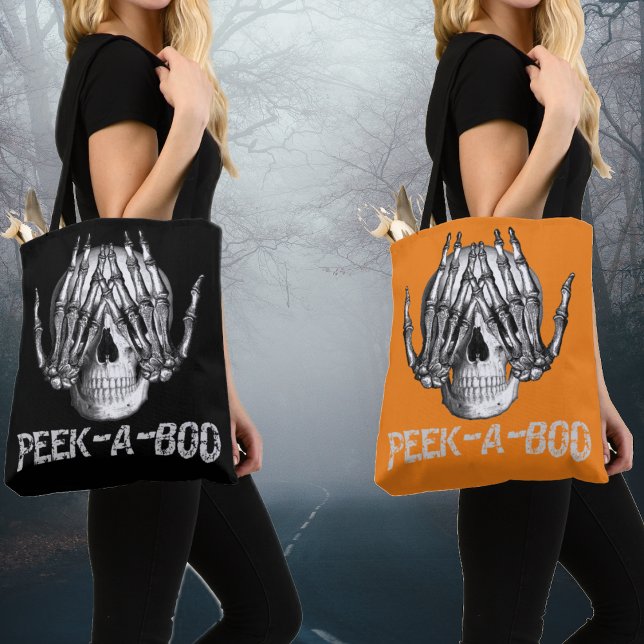 Peek A Boo Halloween Spooky Horror Skull Tygkasse (Skapare uppladdad)