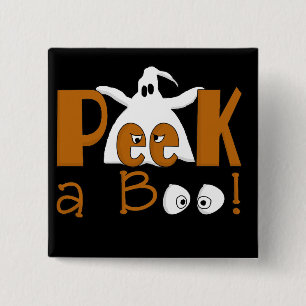 Peek A Boo Halloween T-shirts och presenter Knapp