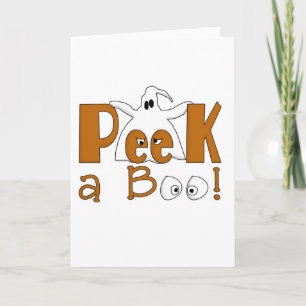 Peek A Boo Halloween T-shirts och presenter Kort
