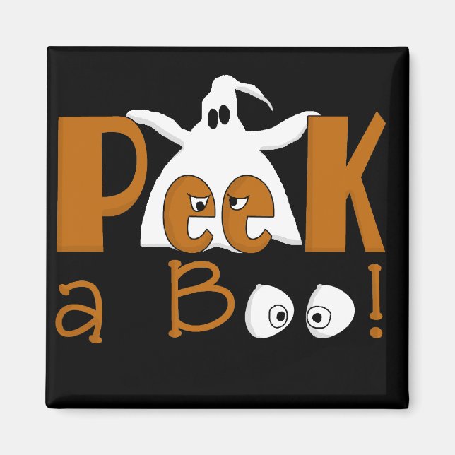Peek A Boo Halloween T-shirts och presenter Magnet (Framsidan)