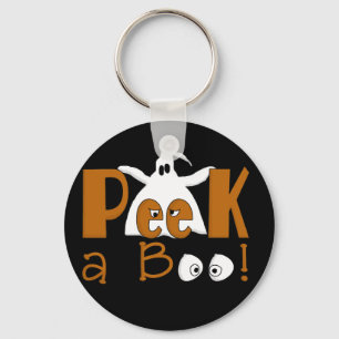 Peek A Boo Halloween T-shirts och presenter Nyckelring