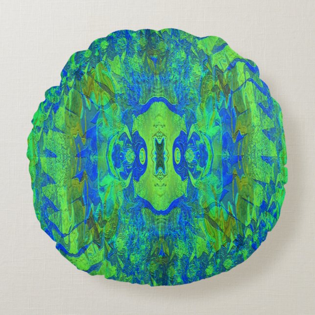 Peek-a-boo i havet... rund kudde (Framsidan)