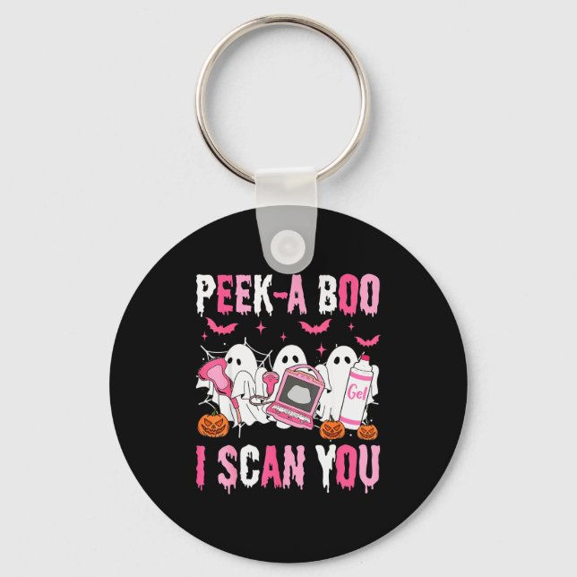 Peek A Boo I Scan You Soky Sonographer Ultrasound  Nyckelring (Framsida)