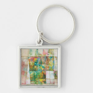 Peek a boo IV Fyrkantig Silverfärgad Nyckelring