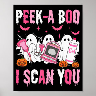 Peek A Boo jag skannar dig spöklik sonograf ultral Poster