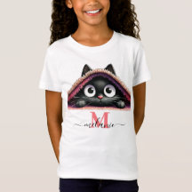 Peek-a-Boo Kitten Script Namn Monogram Girls''