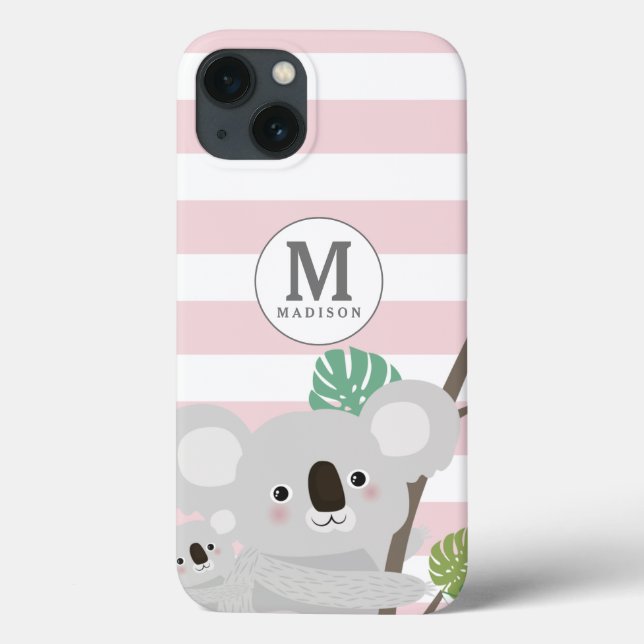 Peek-a-Boo Koala Mamma och Baby Rand Monogram (Baksida)