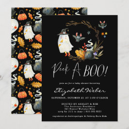 Peek-A-Boo | Liten spök Halloween-bebisens baby sh Inbjudningar