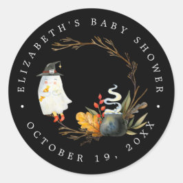 Peek-A-Boo | Liten spök Halloween-bebisens baby sh Runt Klistermärke