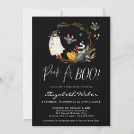 Peek-A-Boo | Little Ghost Halloween Baby Shower Inbjudningar