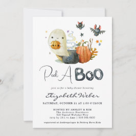 Peek-A-Boo | Little Ghost Halloween Baby Shower Inbjudningar