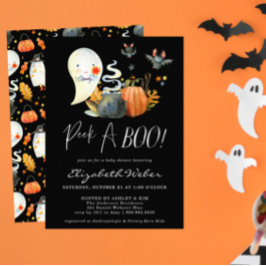 Peek-A-Boo | Little Ghost Halloween Baby Shower Inbjudningar