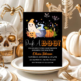 Peek-A-Boo | Little Ghost Halloween Baby Shower Inbjudningar